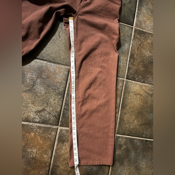 Twik by Simons Organic Cotton Wide‑Leg Brown Pants Y2K style Folk Fit Size 26 - Picture 8 of 9